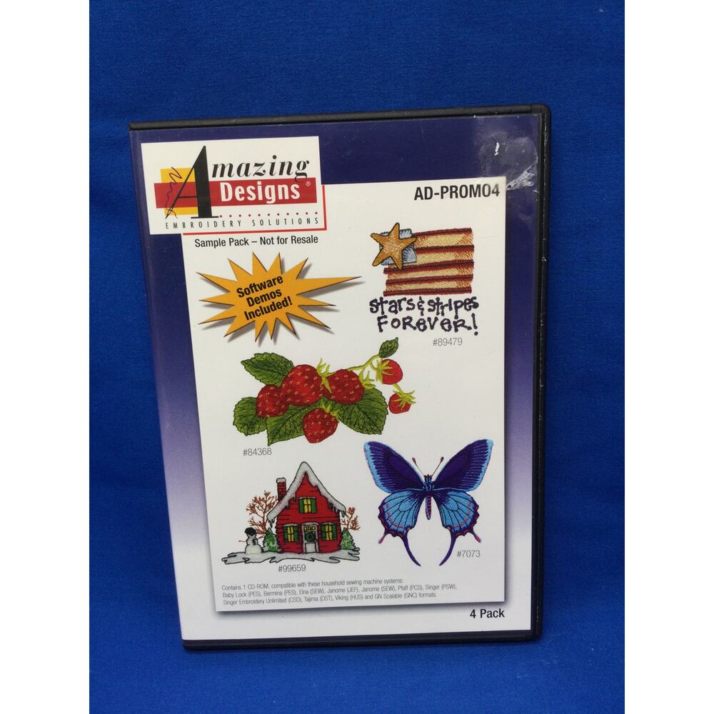 Amazing Designs Embroidery Software and Instruction Book CD ROM